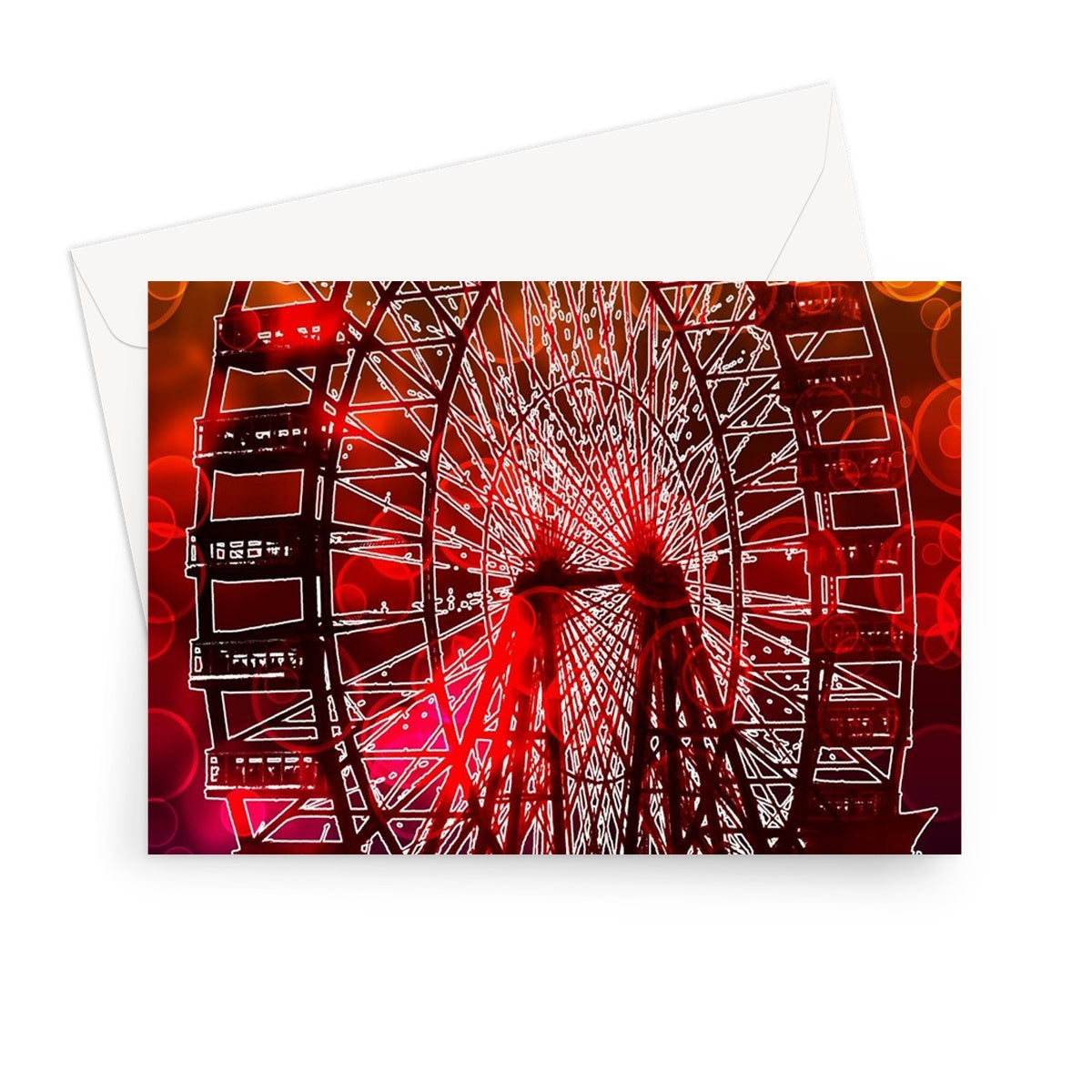 Bokeh Light Ferris Wheel Greeting Card