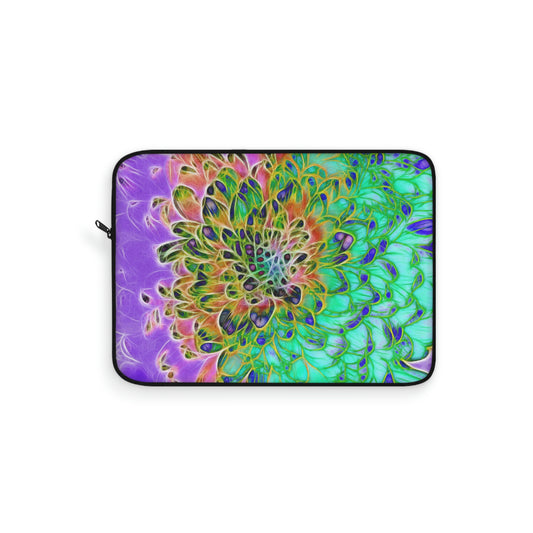 Abstract Peacock Chrysanthemum Laptop Sleeve