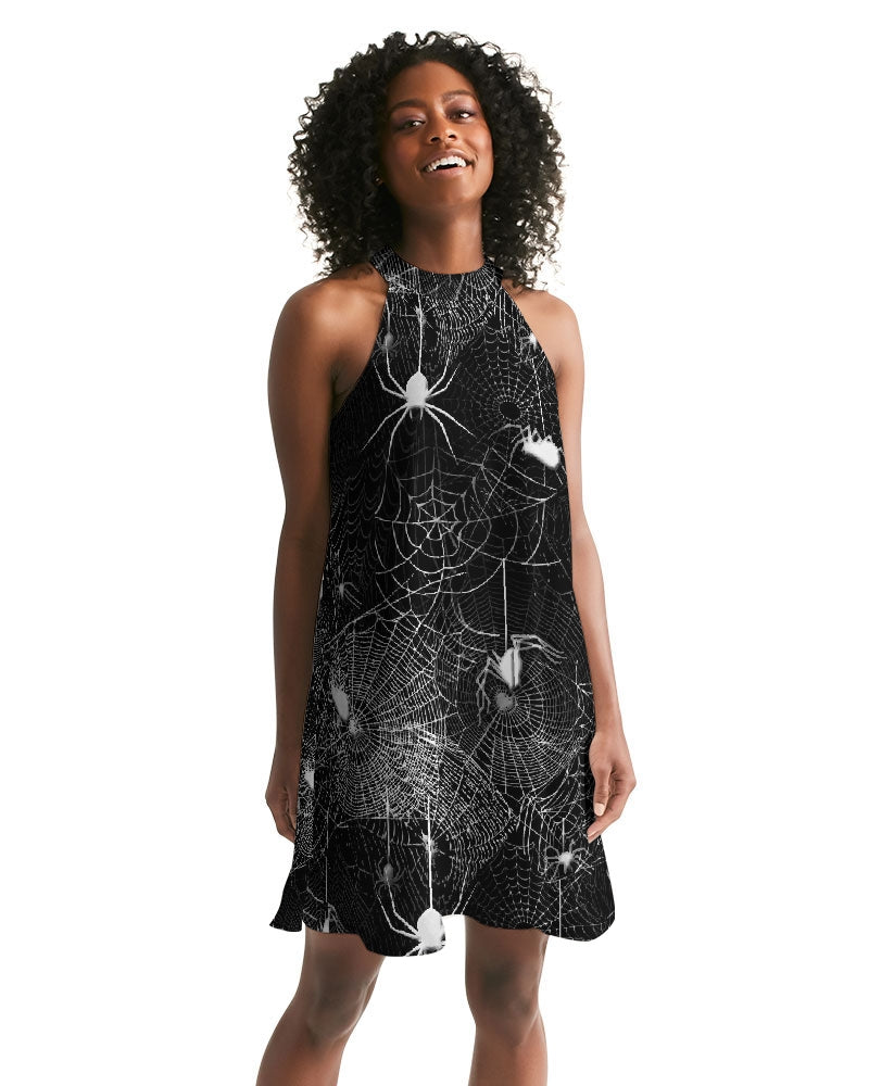 Spider Webs Women's Halter Dress