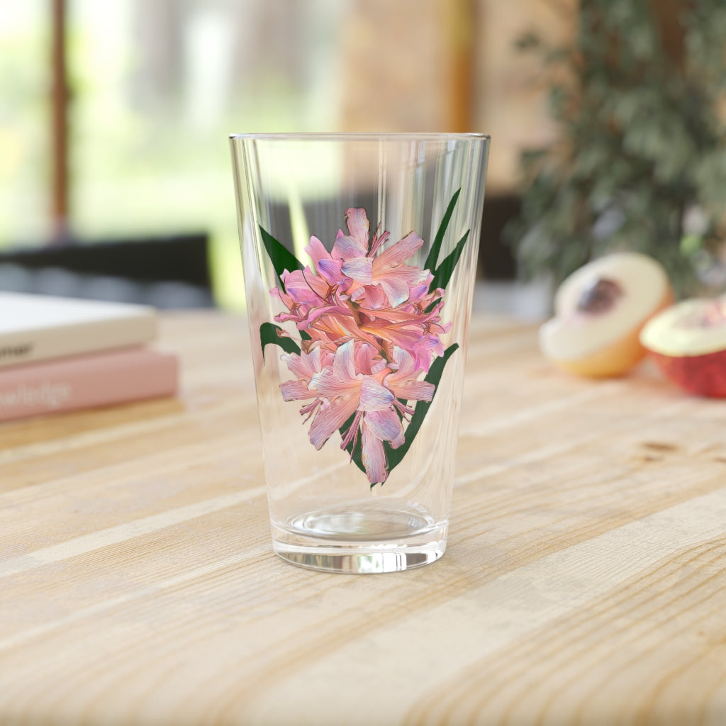 Pink Amaryllis Pint Glass, 16oz