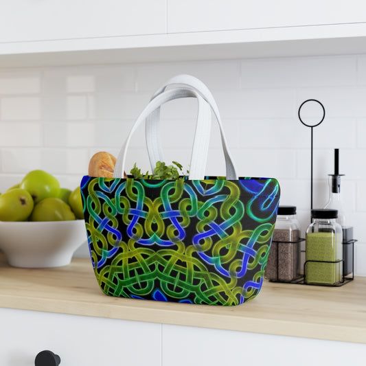 Blue Green Celtic Kaleidoscope Lunch Bag