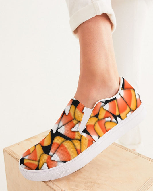 Candy Corn Pattern Women's Slip-On Canvas Shoe