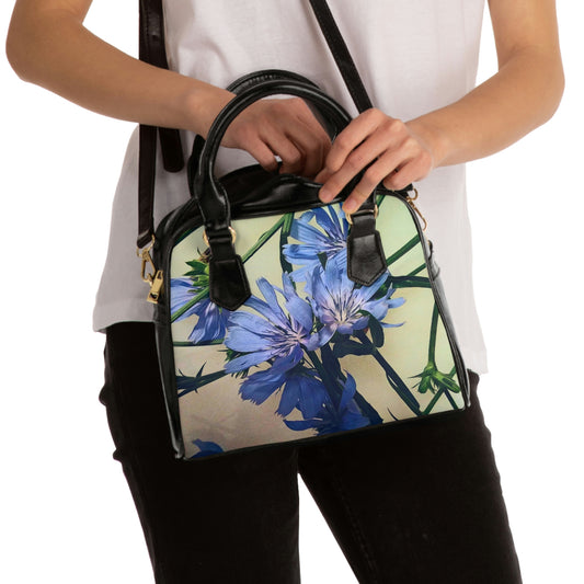 Blue Wildflowers Shoulder Handbag