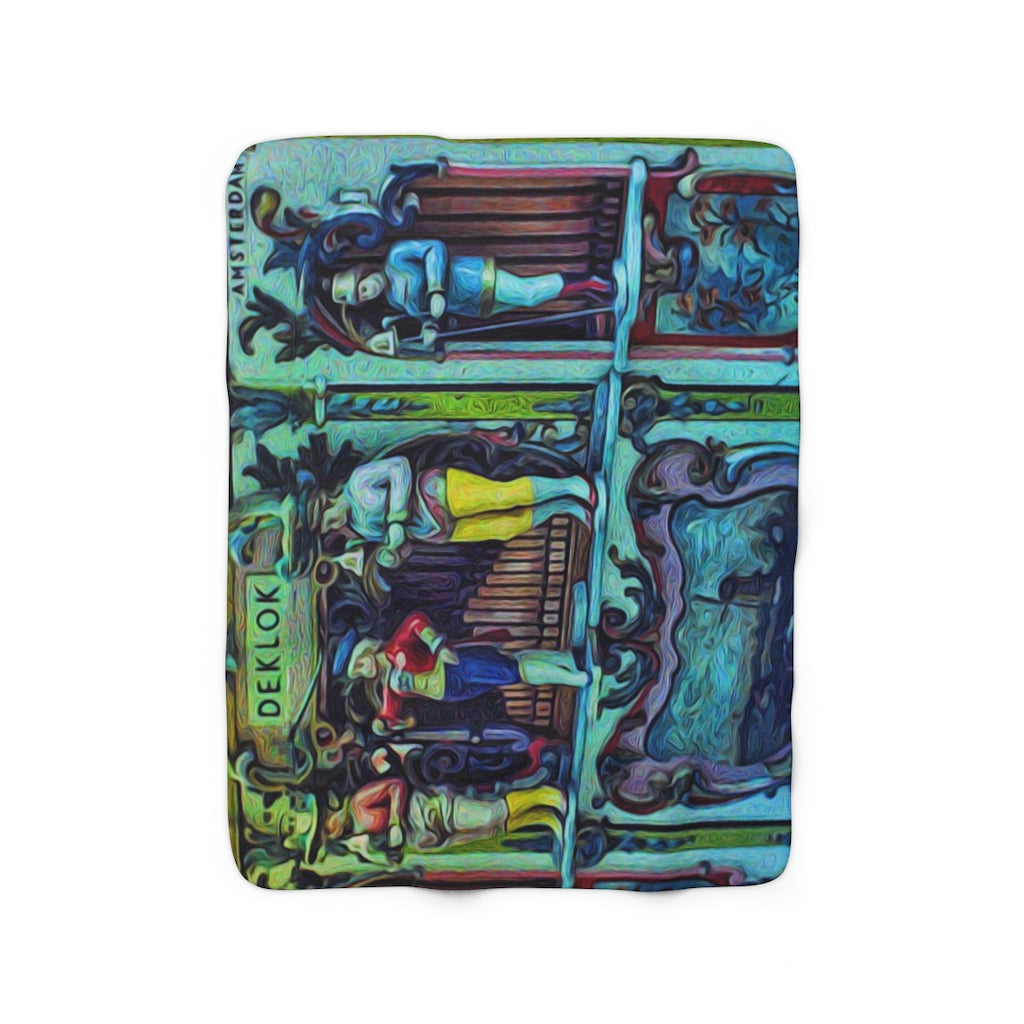 Music Cart Netherlands Sherpa Fleece Blanket