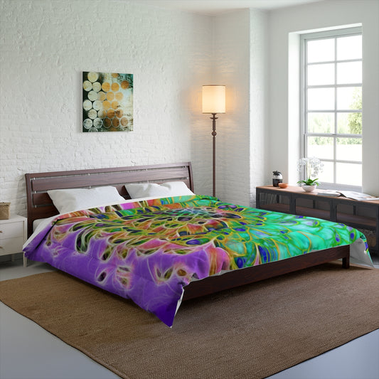 Abstract Peacock Chrysanthemum Comforter