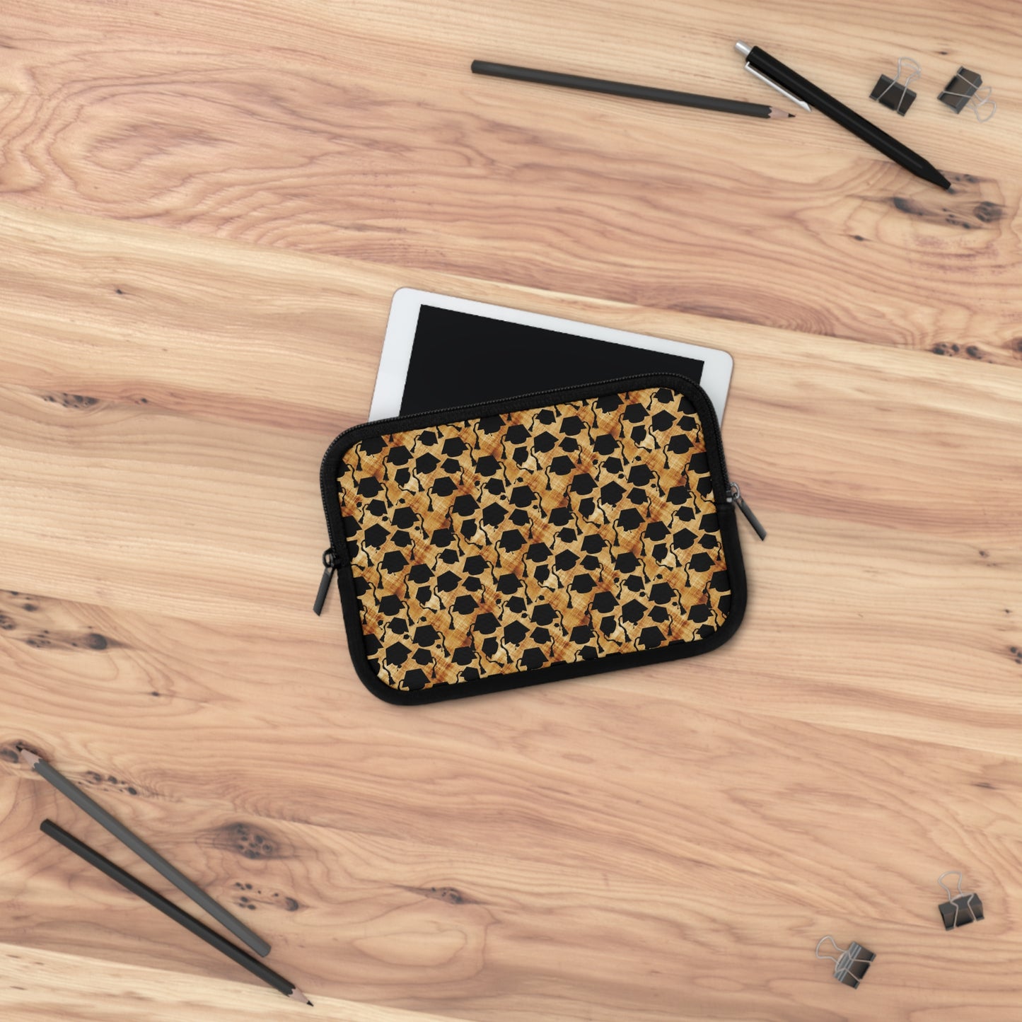 Graduation Hats Pattern Laptop Sleeve