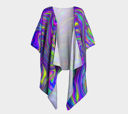 Abstract In Blue Draped Kimono