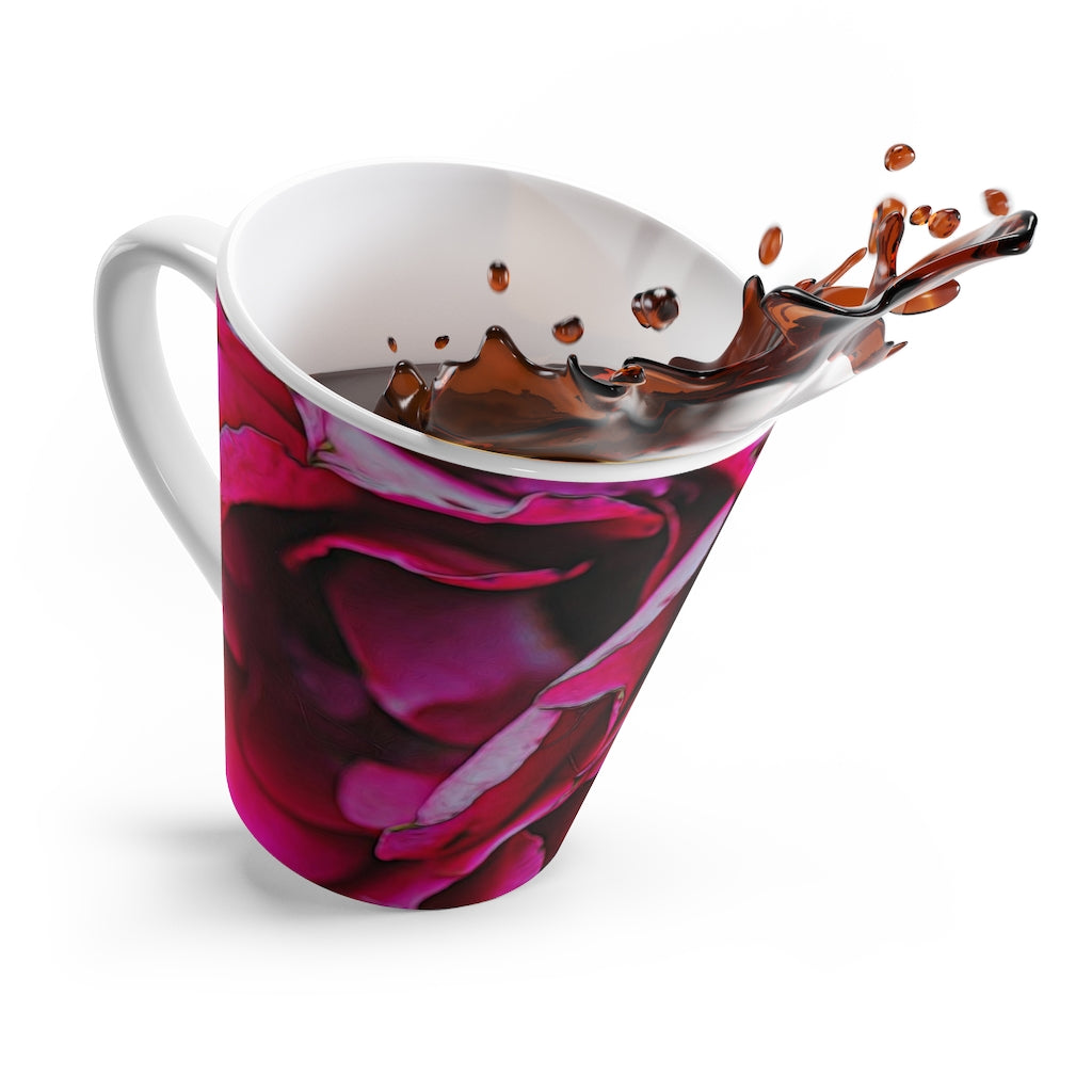 Dark Pink Flowers Latte mug