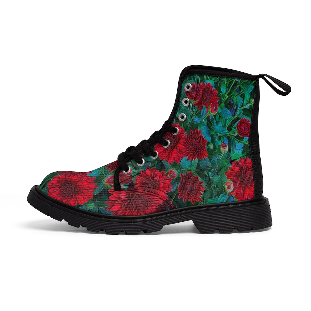 Red Mums Women's Canvas Boots