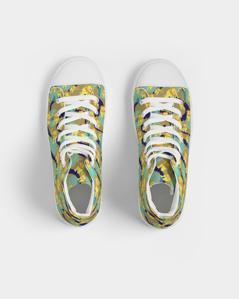 Lion Pattern Women's Hightop Canvas Shoe