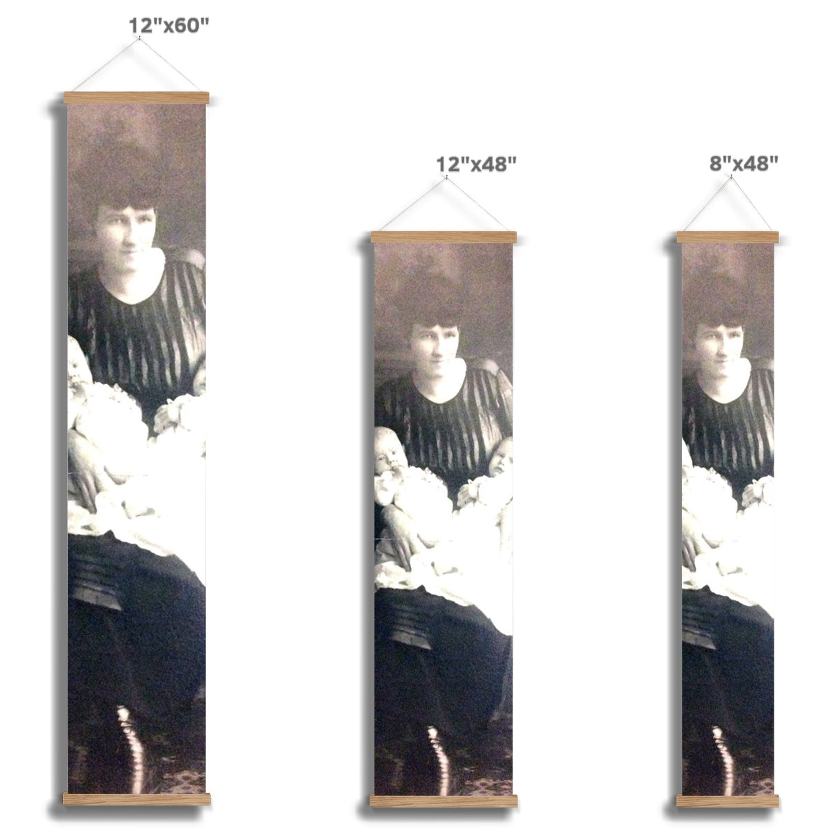 Early 1900s Mother and Twins Wall Height Chart