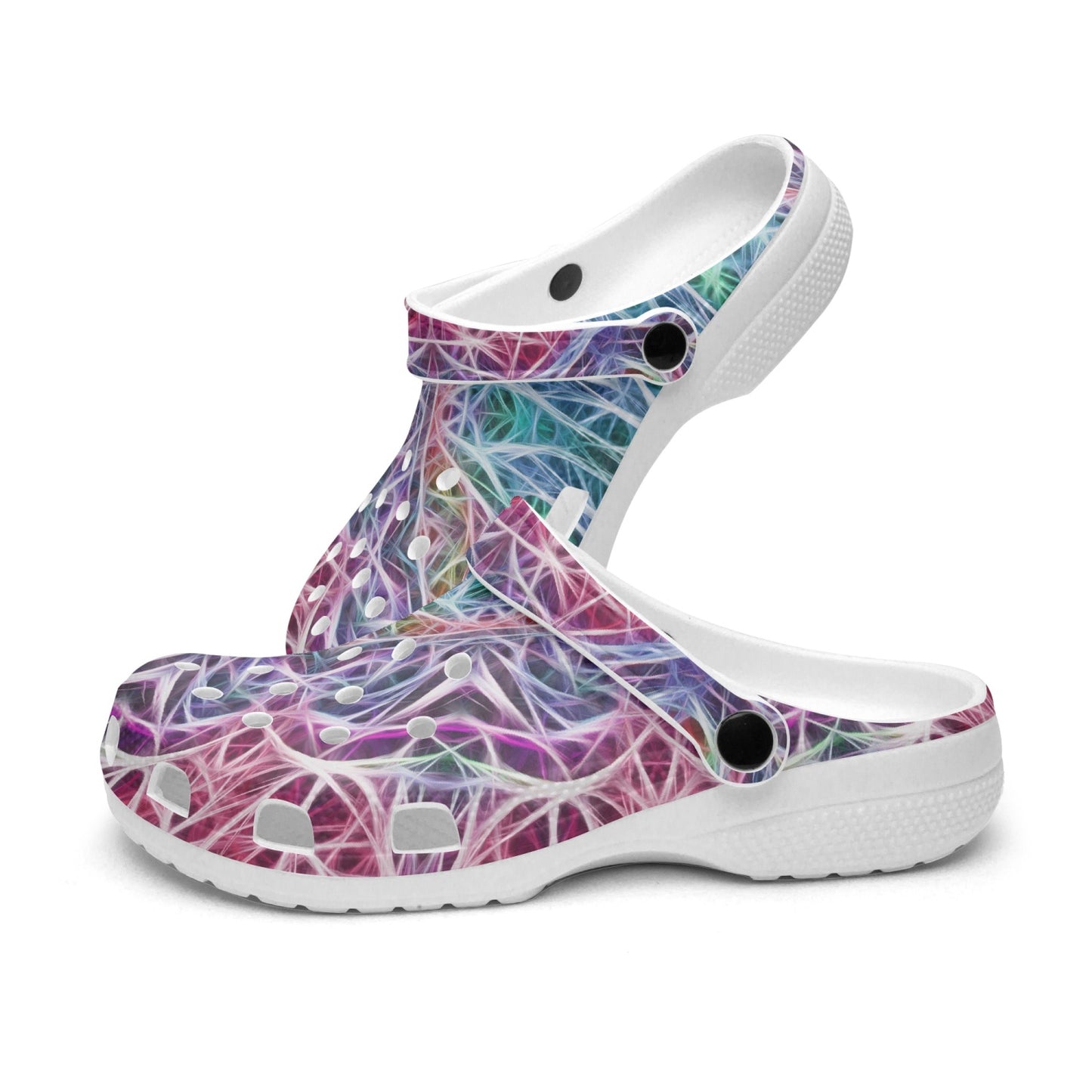 Blue and Pink Kaleidoscope 413. All Over Printed Clogs