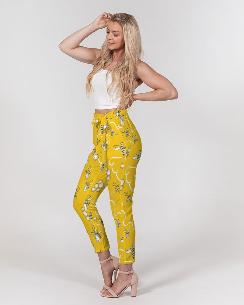 Honey B ees Women's Belted Tapered Pants