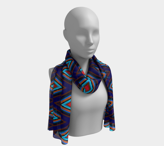 Colorful Diamonds Variation 3 Long Scarf