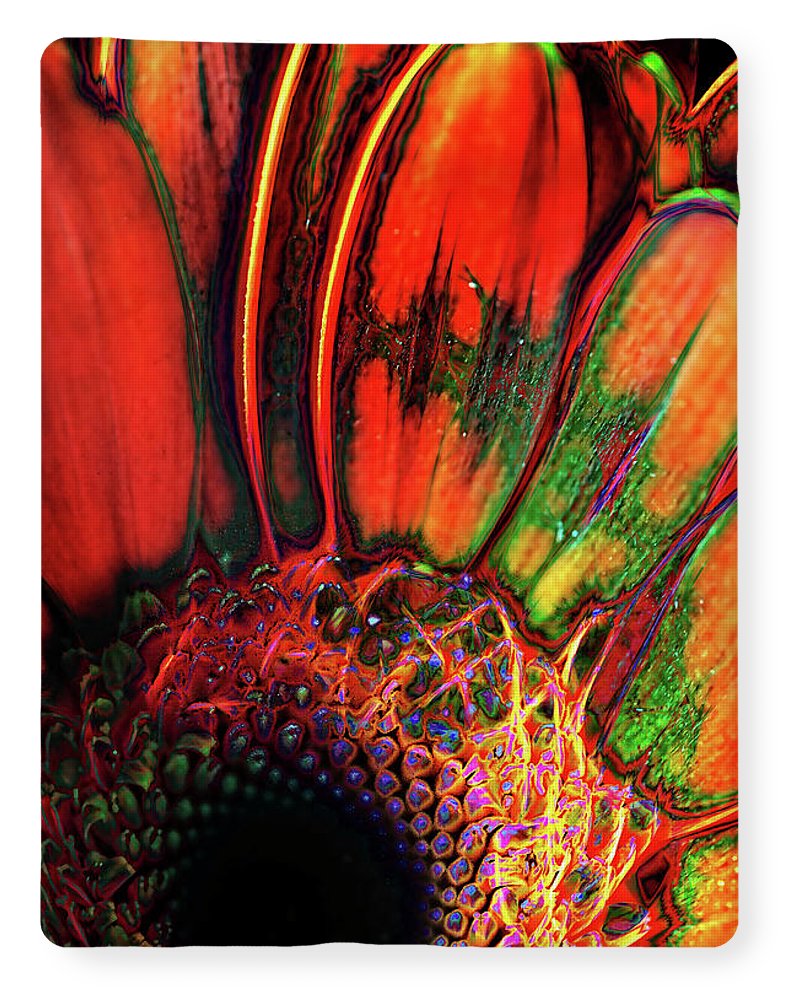 Abstract Orange Daisy - Blanket
