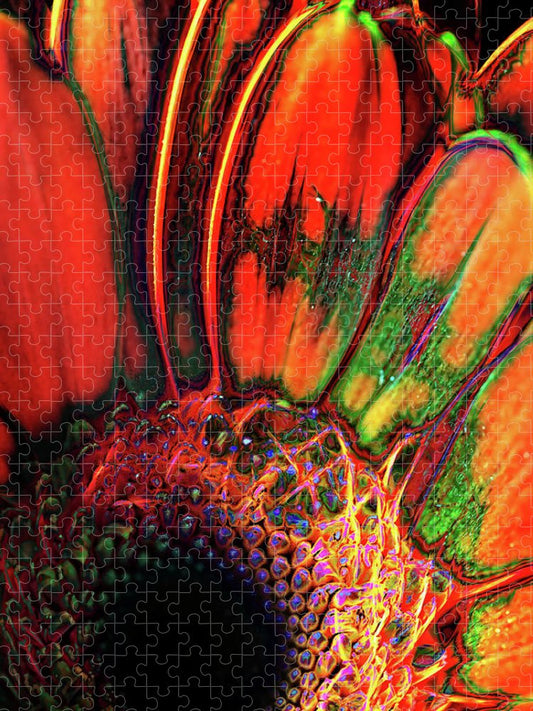 Abstract Orange Daisy - Puzzle