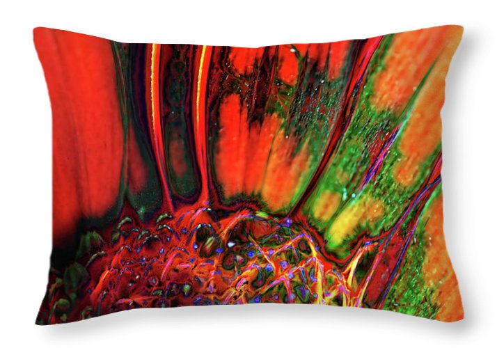 Abstract Orange Daisy - Throw Pillow