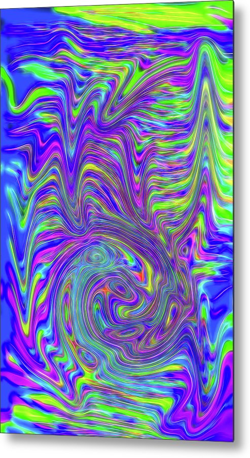 Abstract With Blue - Metal Print