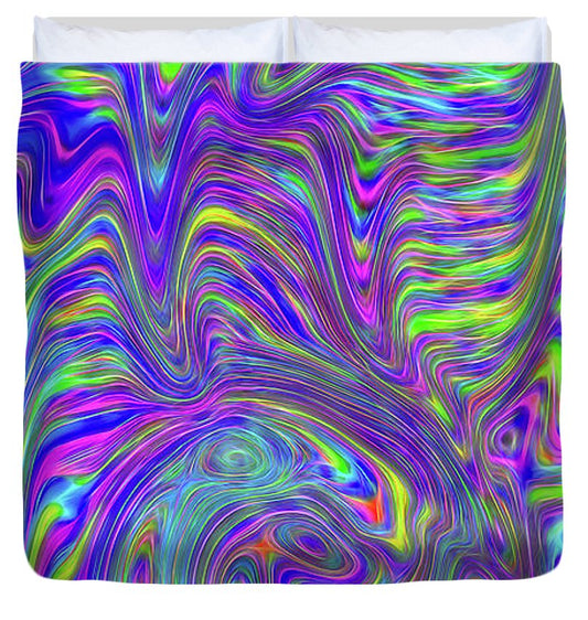 Abstract With Blue - Duvet Cover