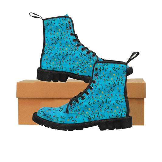Tulips Pattern Women's Canvas Boots