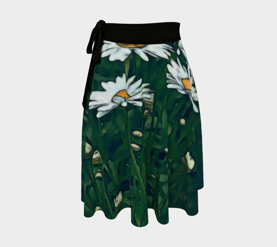White Daisy Field Wrap Skirt