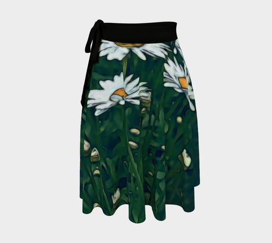 White Daisy Field Wrap Skirt