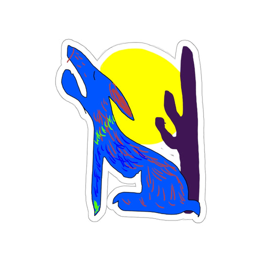 Blue Coyote Die-Cut Stickers