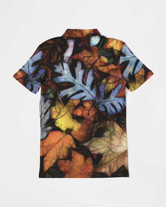 Mid October Leaves Men's Slim Fit Short Sleeve Polo