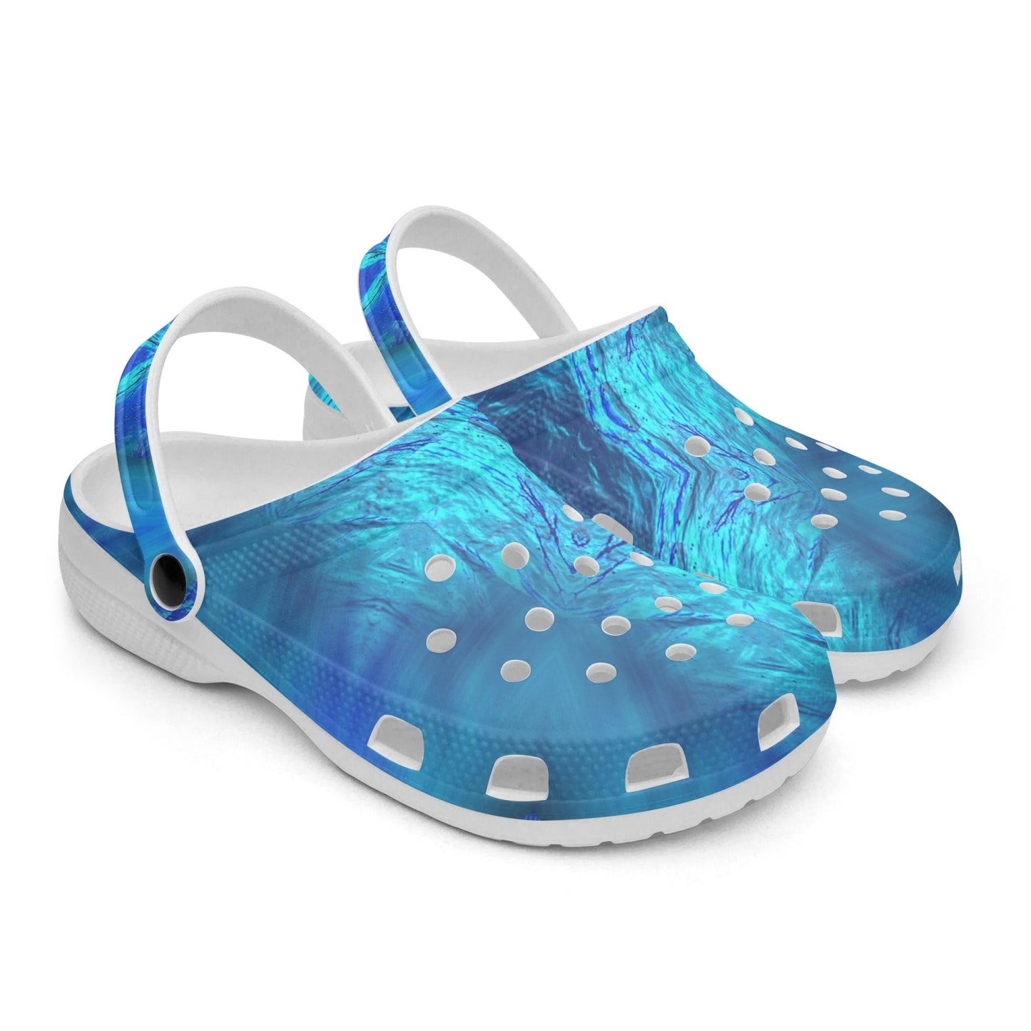 Blue Water Kaleidoscope 413. All Over Printed Clogs