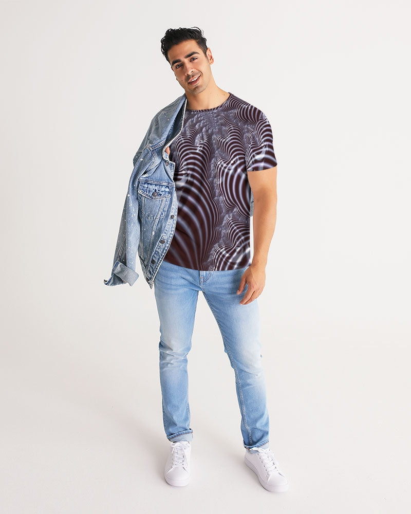 Black and White Spiral Fractal Men's Tee