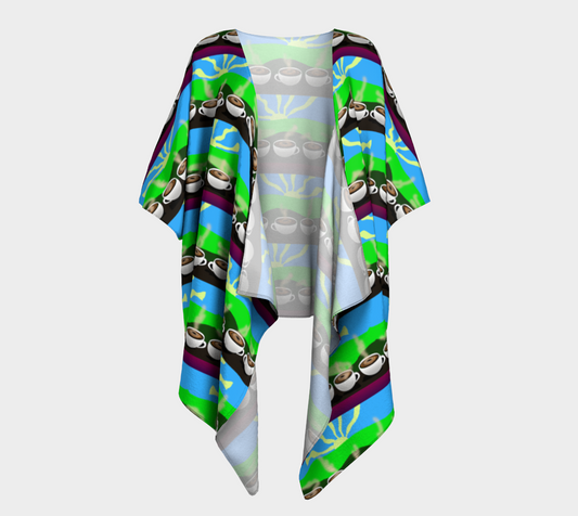 Coffee Morning Draped Kimono