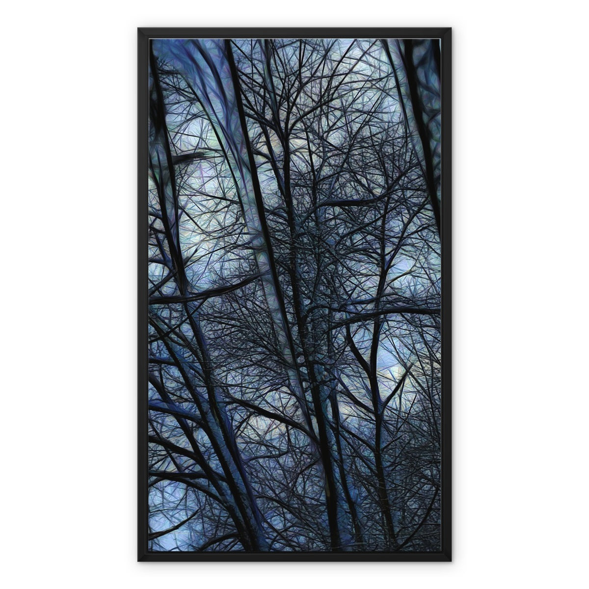 Twilight Icicles Framed Canvas