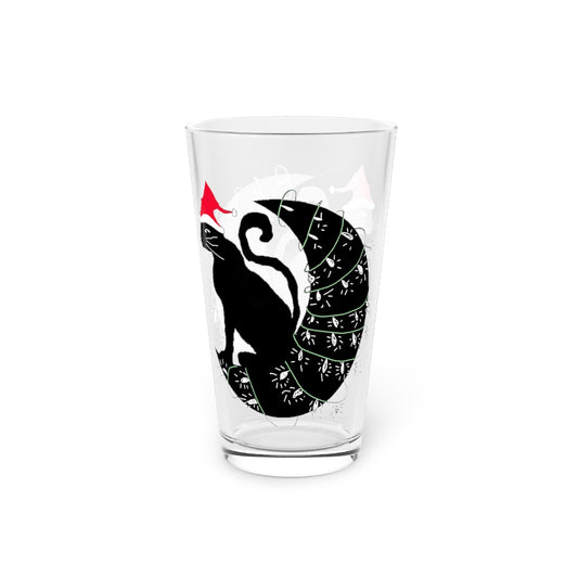 Christmas Cat On The Moon Pint Glass, 16oz
