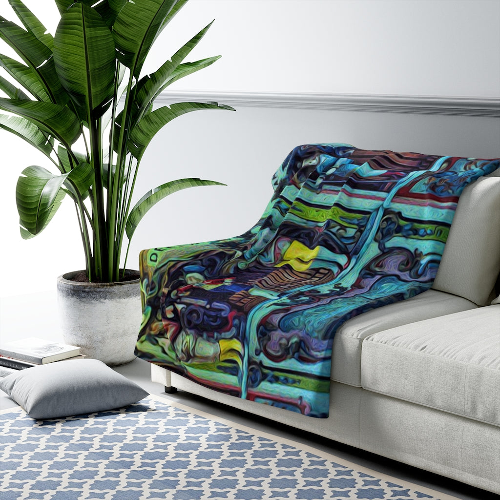 Music Cart Netherlands Sherpa Fleece Blanket