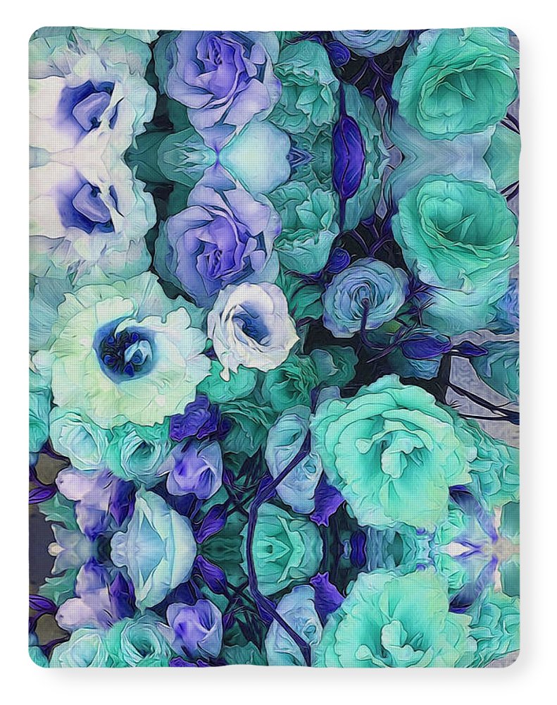 Aqua Flower Kaleidoscope - Blanket