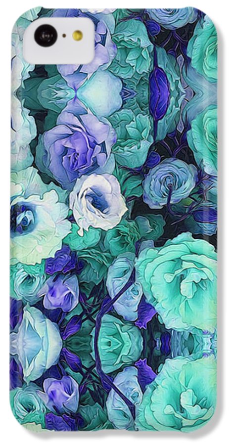 Aqua Flowers Kaleidoscope - Phone Case