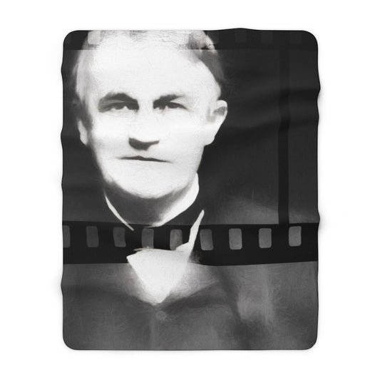 Silent Film Thomas Edison Sherpa Fleece Blanket