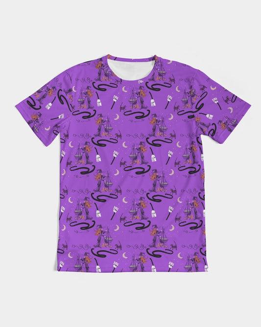 Witch Cat Cauldron Pattern Men's Tee