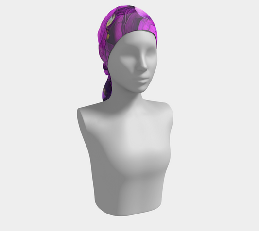 Purple Lisianthus Flowers Long Scarf