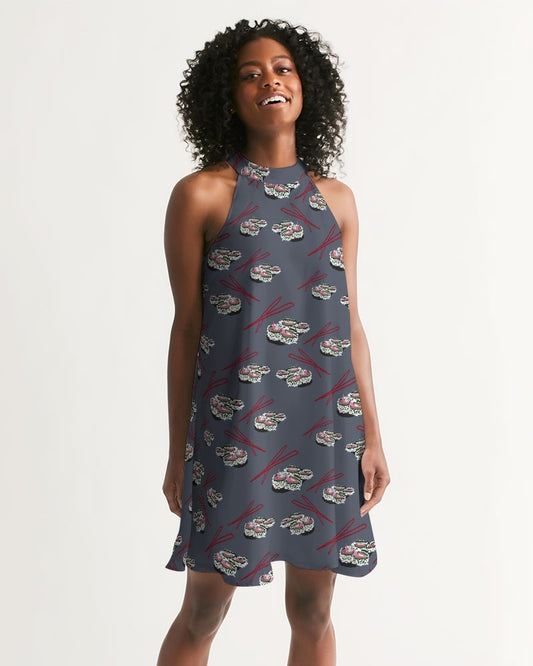 Sushi Pattern Women's Halter Dress