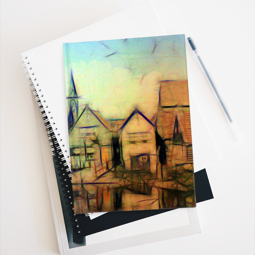Vintage Travel Row Of Houses Journal - Ruled Line