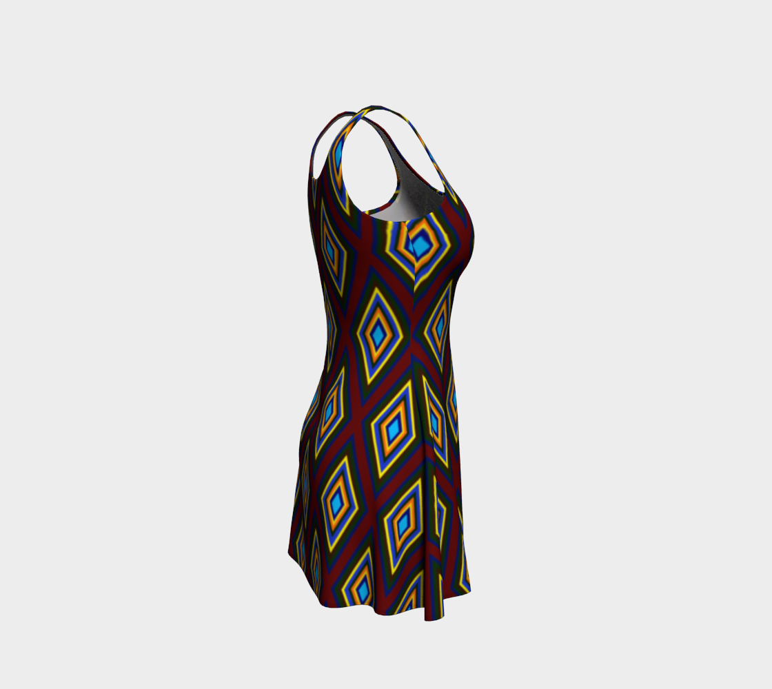 Colorful Diamonds Variation 1 Flare Dress