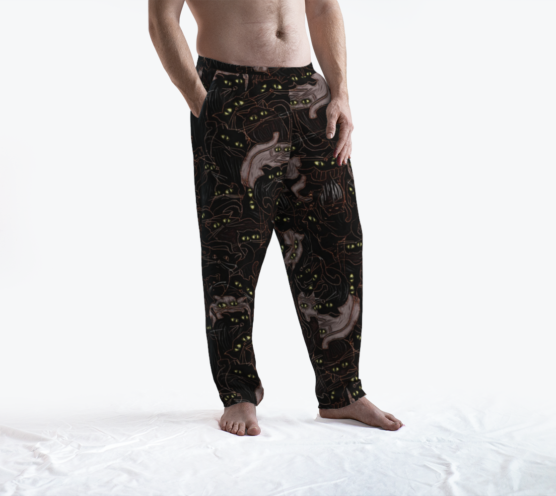 Black Cats Yellow Eyes Lounge Pants