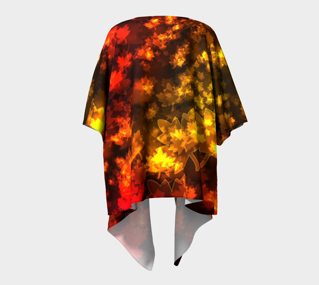 Fall Bokeh Leaves Draped Kimono