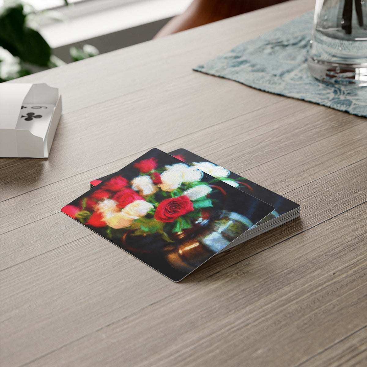 Red Roses In a Vase Poker Cards