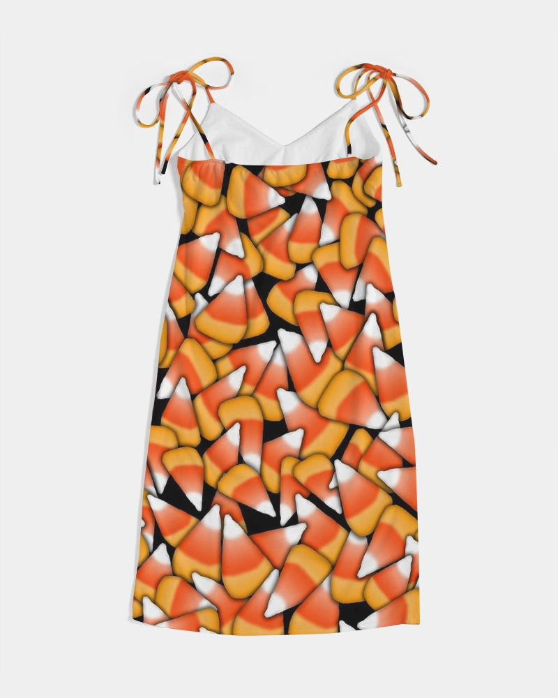Candy Corn Pattern Women's Tie Strap Split Dress