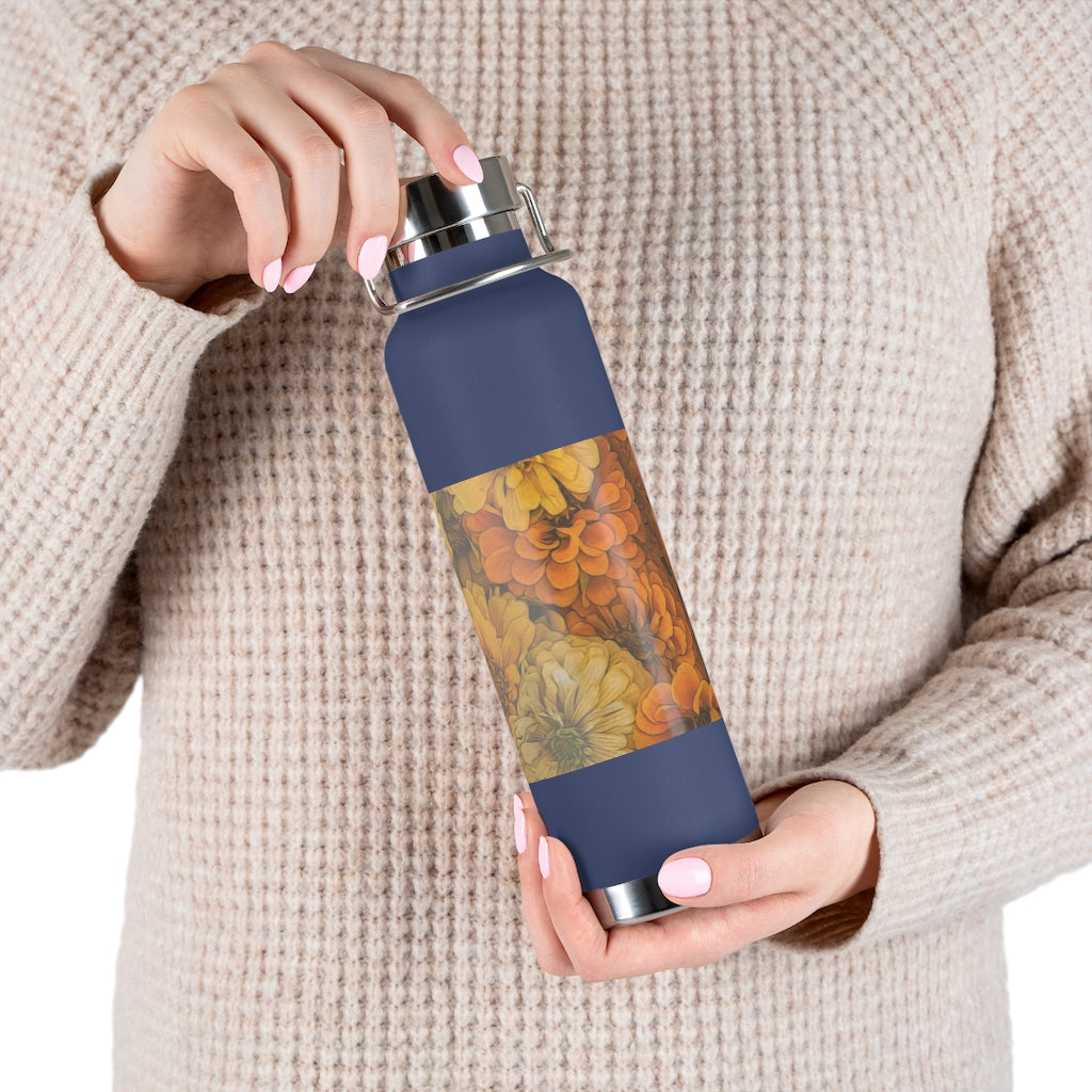 Yellow Zinnias 22oz Vacuum Insulated Bottle