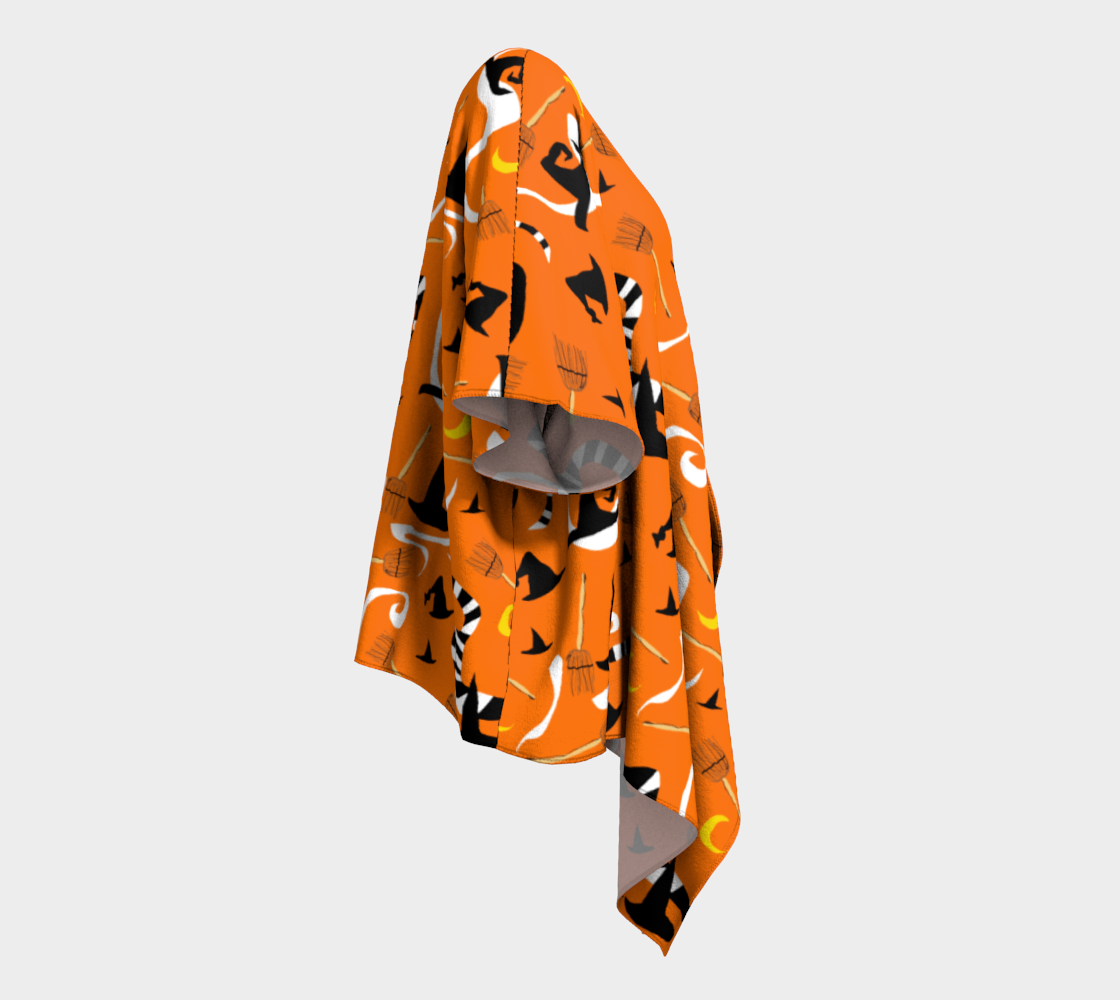 Witches Hats and Brooms Draped Kimono
