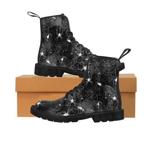 Spider Webs Women's Canvas Boots