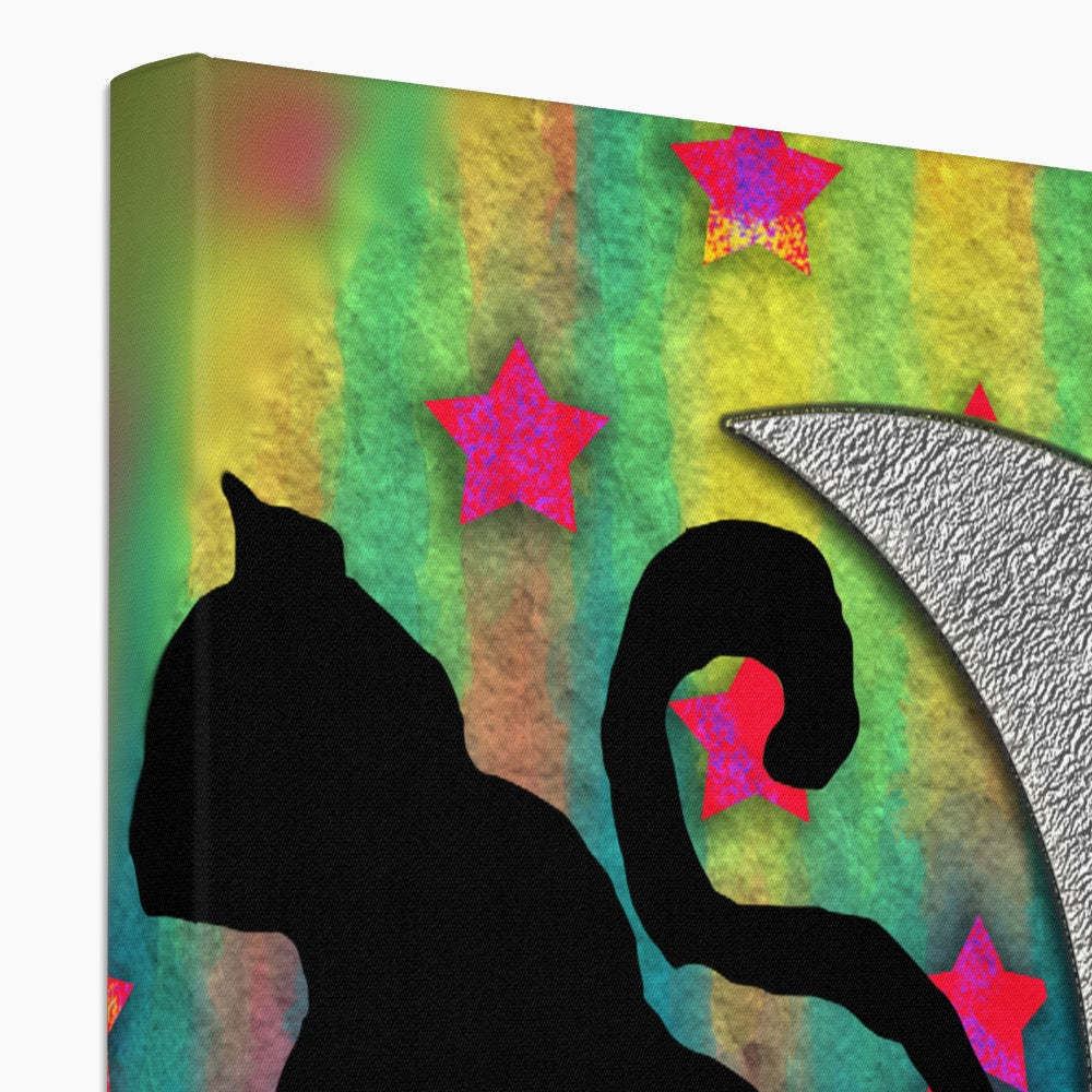 Cat On A Moon Eco Canvas